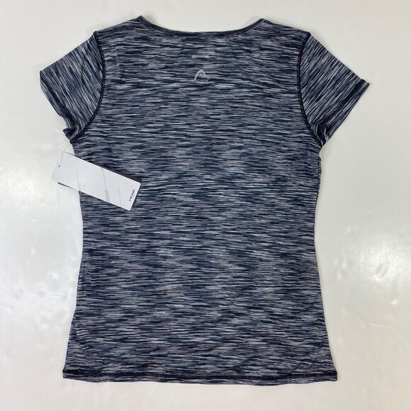 Head Womens Gray Blue Striped Slim Fit T-Shirt Size XS - Picture 2 of 6